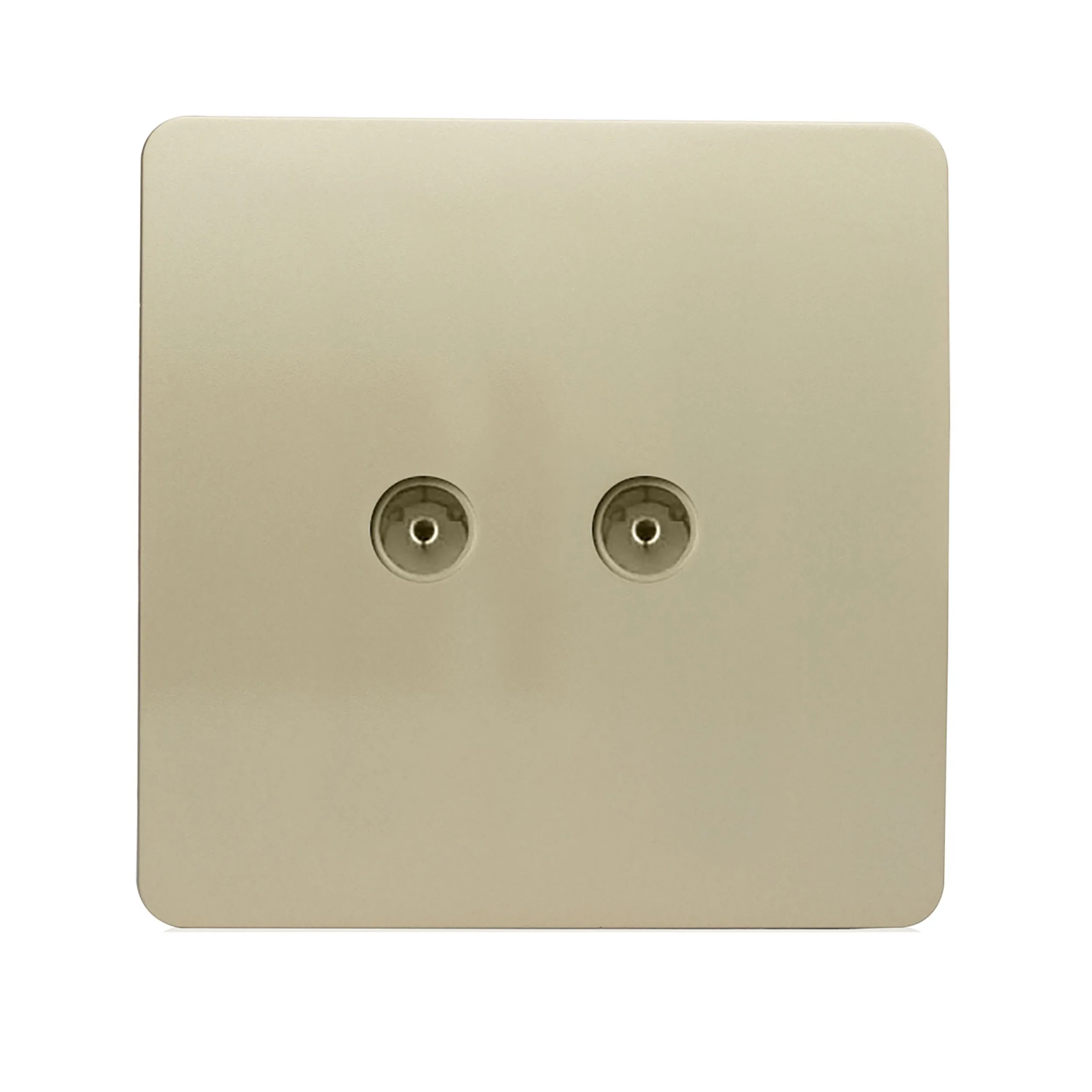 Twin TV Co-Axial Outlet Champagne Gold